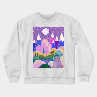 Whimsical Mountains Nature Crewneck Sweatshirt